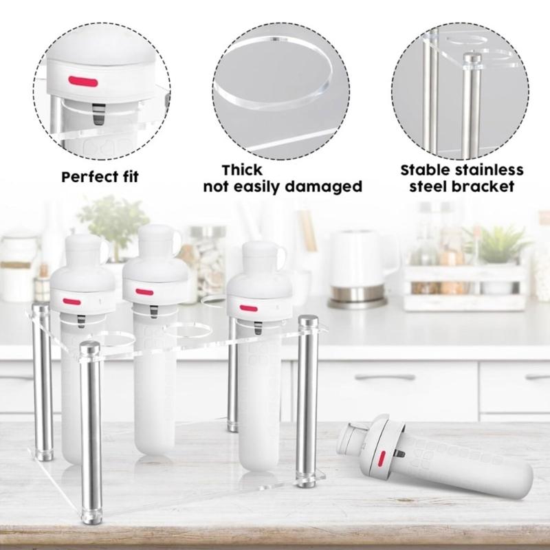 6 Hole Flavor Cartridges Organiser With Acrylic Construction Clear Spacious Designs Stoarge Rack