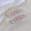 Dreamy French Blush Cat-Eye Diamond Press-On Nails - Handmade, Light-Cured, Hot-Selling False Nail Patches