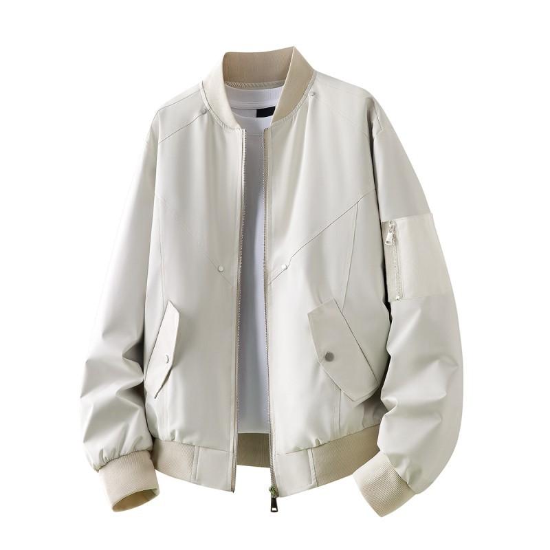 Solid Color Casual Versatile Baseball Suit Men's Sports Casual Jacket Versatile Jacket