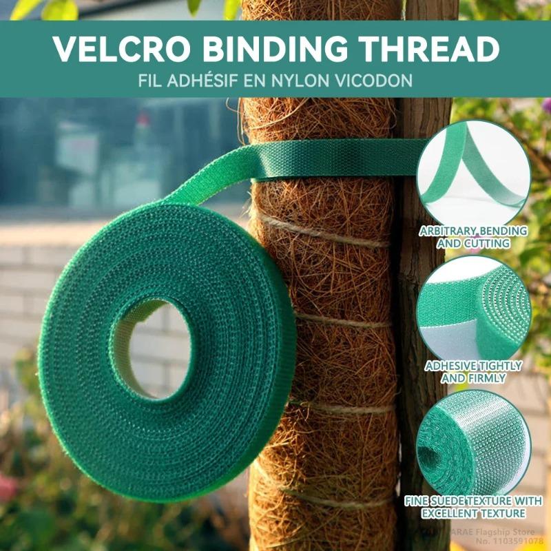 Autoadesivo Planta Nylon Cabo Braçadeira Verde Ajustável Plantas Gancho Loop Suporte Jardim Fio Bandagem Reutilizável Fixador Fita Tiras