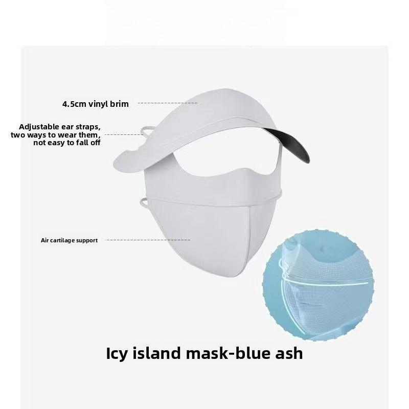 1PCS Polyester Ice Silk Mask Portable Sunshade Breathable Sunscreen Mask Outdoor With Brim Sun Protection Hats