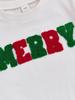 European and American Girls' Christmas Embroidery Bow Sweatshirt and Flare Pants Set