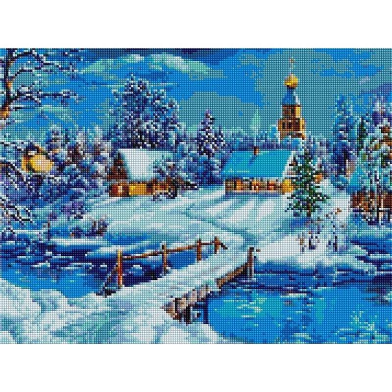 Huacan Diamond Mosaic Krajina Obrázky kamínky Diamond výšivky Winter