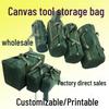 Large Capacity Thickened Canvas Electrician and Auto Repair Tool Bag