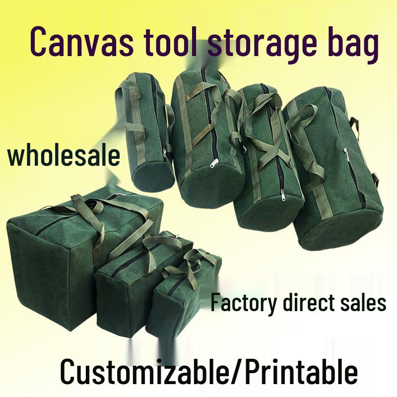Large Capacity Thickened Canvas Electrician and Auto Repair Tool Bag