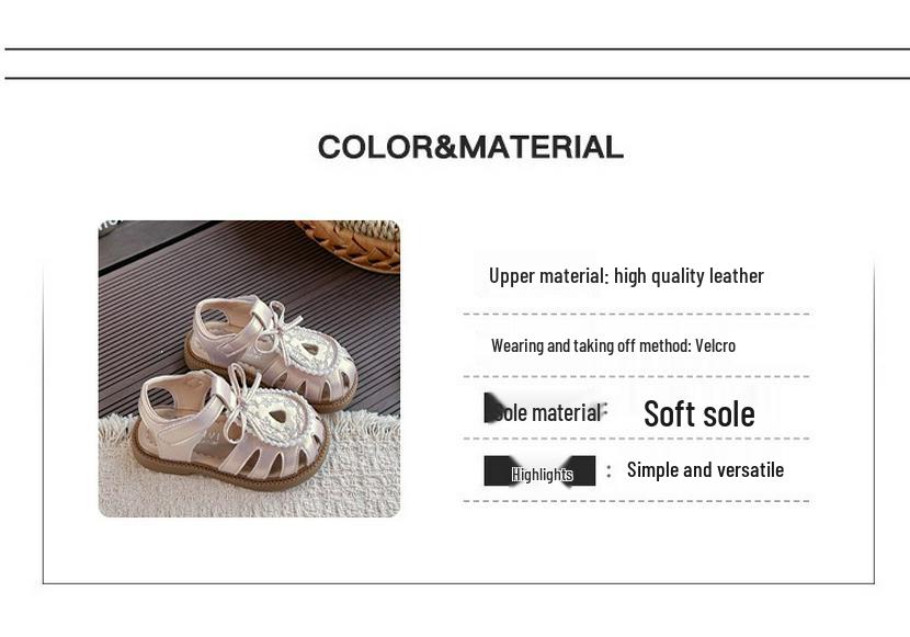 2026 Adorable Pearl Flower Baby Soft Sole Non-slip Closed-toe Sandals