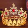 European and American Bride Crown Headwear High End Alloy Rhinestone Crown Hair Accessory  Miss World Beauty Pageant Hair Band Accessory