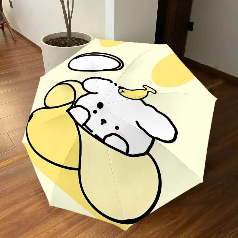 1PC Bear Banana Umbrella-8-Rib Reinforced, Automatic Open, Lightweight & Durable, Cute Fashion Accessory for Outdoor-Y0383