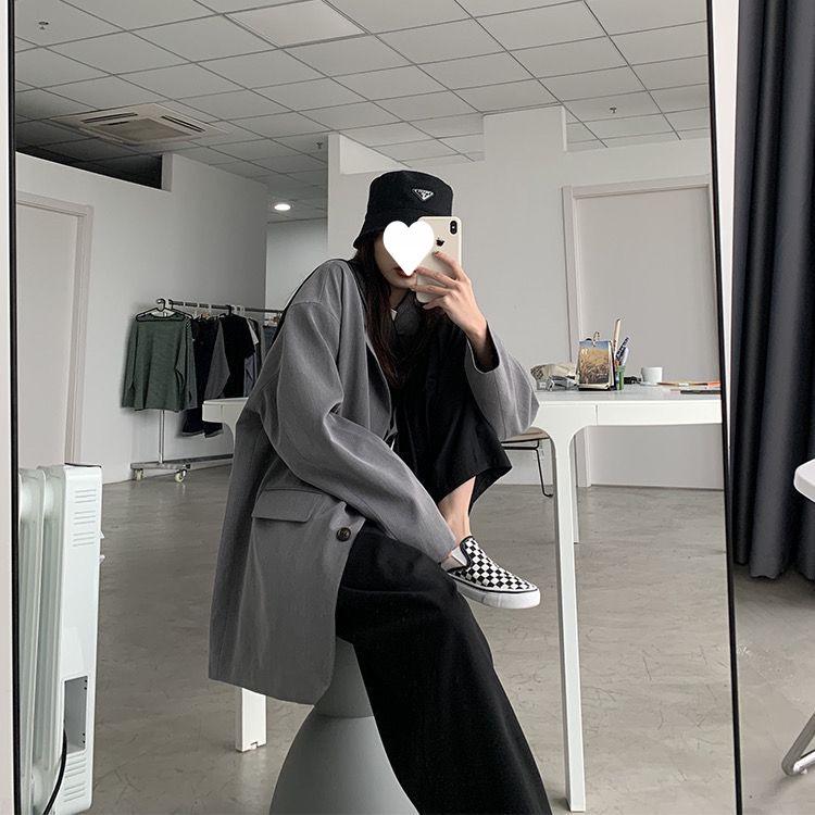 2021 Women's Autumn Loose Fit Korean Style Casual Suit Jacket