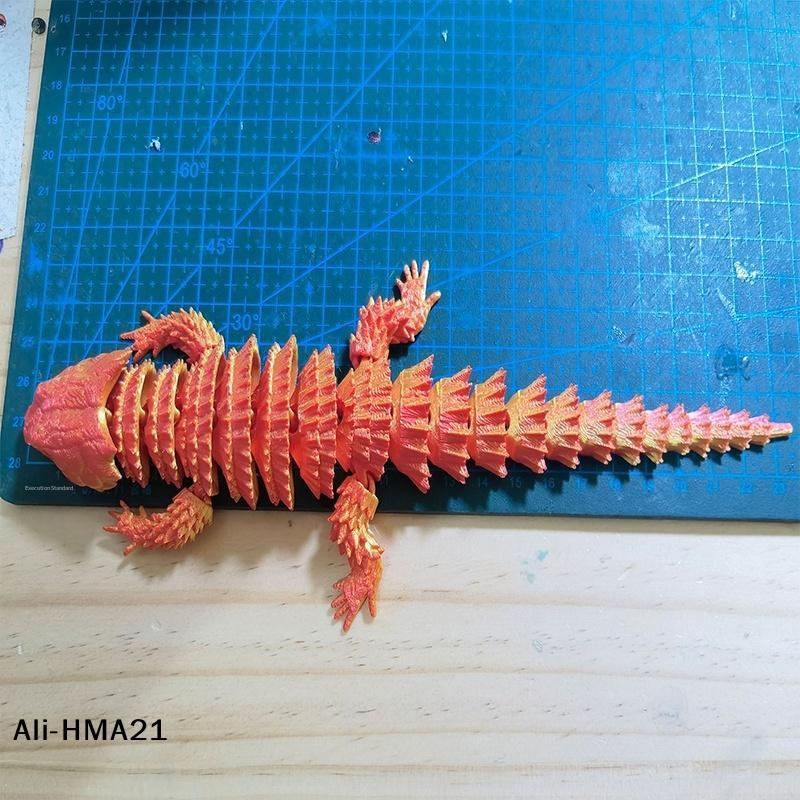 Ornamentos de Estátua de Lagarto Gêmeo Impressos em 3D, Desenho Animado Móvel, Plantas Criativas de Mesa, Decoração de Paisagismo para Rochoso, Aquário