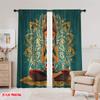 2pcs,2D Plane Printing Pattern Curtains Mandala Meditation Durable 100% Polyester Fabric (without Rod) Gifts Use for Bedroom
