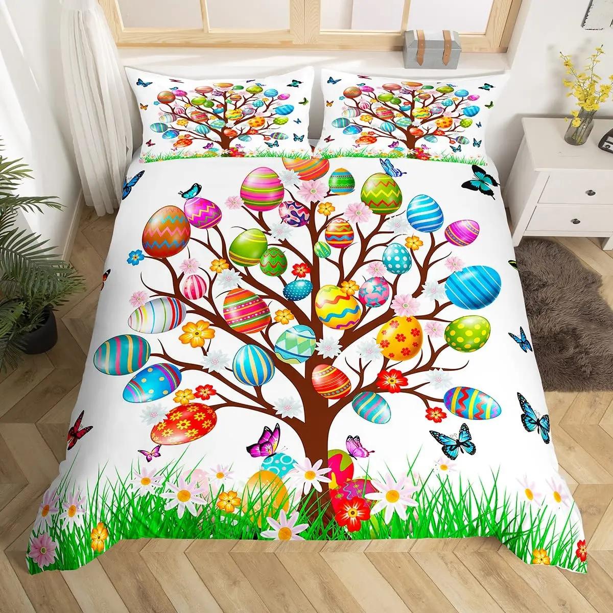 

Flying Buterflies Soft Duvet Cover Set Iridescent Buterfly Tre of Life Beding Sets,Autumn Maple Leaf Warm Comforter Cover Comfortable Quilt Cover 100*200cm Single