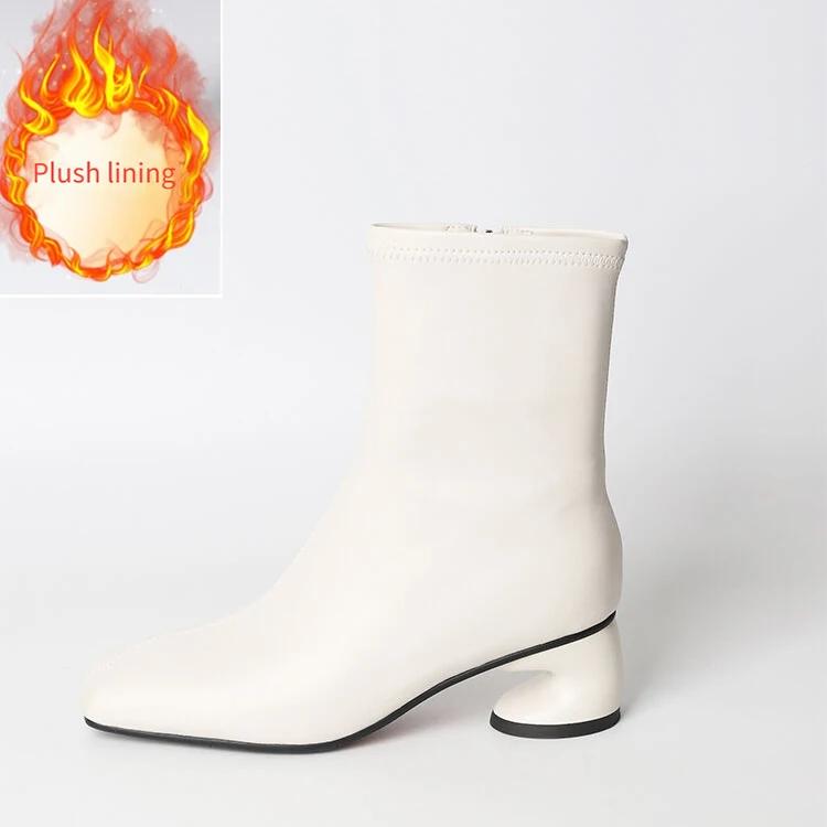 

Fashion New 5cm Irregular Curved Heel Black Brown Short Boots European American Autumn Winter Fashion High Heels Women Ankle Boots 40 40