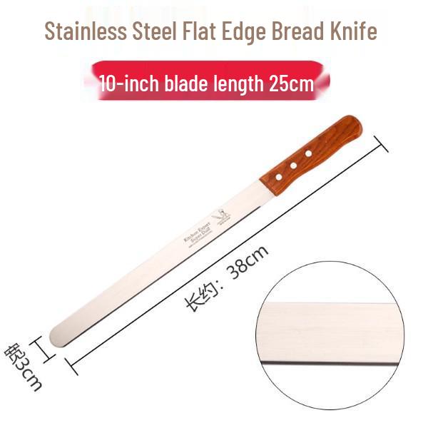 Stainless Steel Serrated Bread & Cake Knife - No Crumbs Slicing
