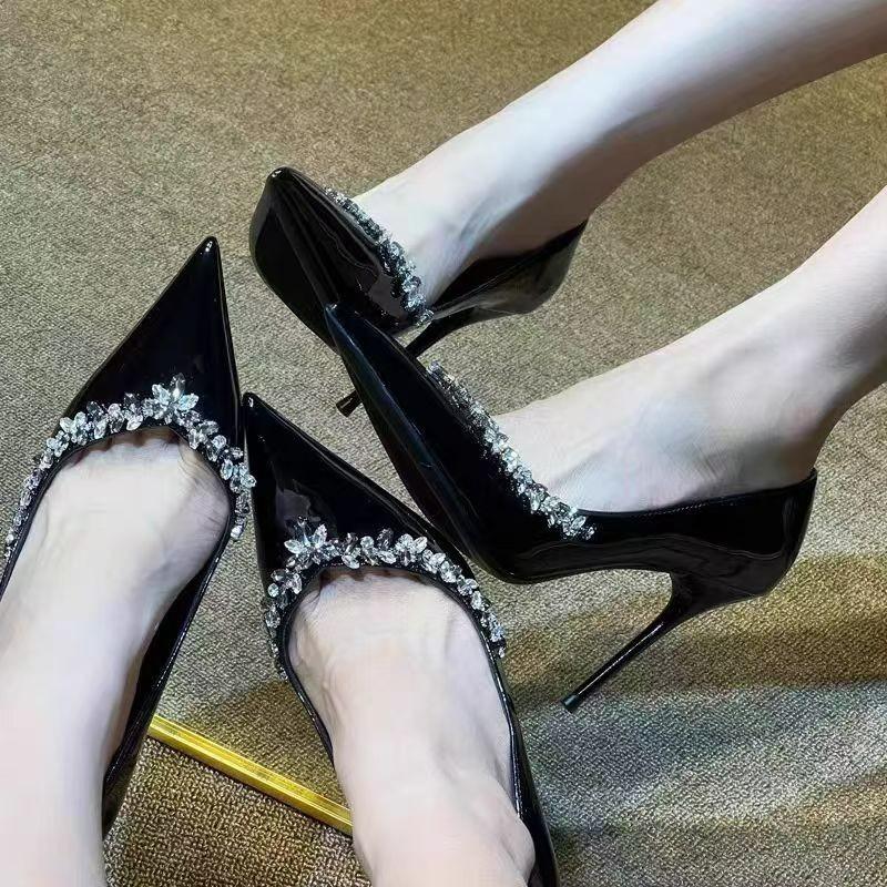 Women's Shoes 2025 Brand Shallow Women's High Heels Fashion Crystal Solid Party Pumps Women Sexy Pointed Toe Heels Women Zapatos