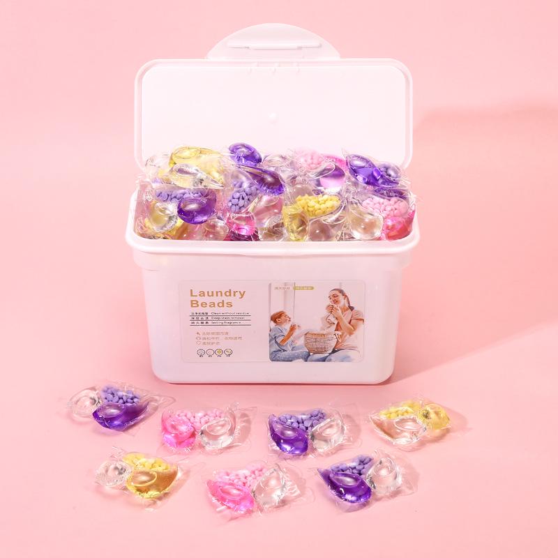 3-in-1 Laundry Capsules: Long-Lasting Fragrance, Highly Concentrated Detergent, Powerful Stain Removal, Three-Chamber Beads.