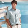 HAZZYS Men's Casual Oxford Short Sleeve Shirt with Dog Logo