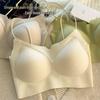 Women's Invisible Seamless Strapless Padded Camisole Bra for Small Bust - Anti-Exposure, Thin, Gathering Support