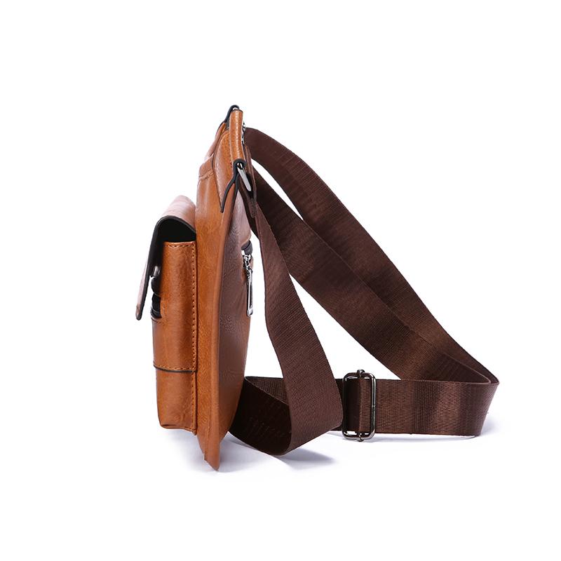 Men's Crossbody Bag Chest Bags High Quality Shoulder Bag Chest Bag for Men Fashion Business Messenger Bag PU Leather Waist Bags