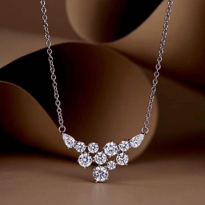 

Huitan Multi Cubic Zirconia Pendant Necklace Women New Trendy Engagement Wedding Necklaces Zinc Alloy Color Luxury Zircon Drop Ship