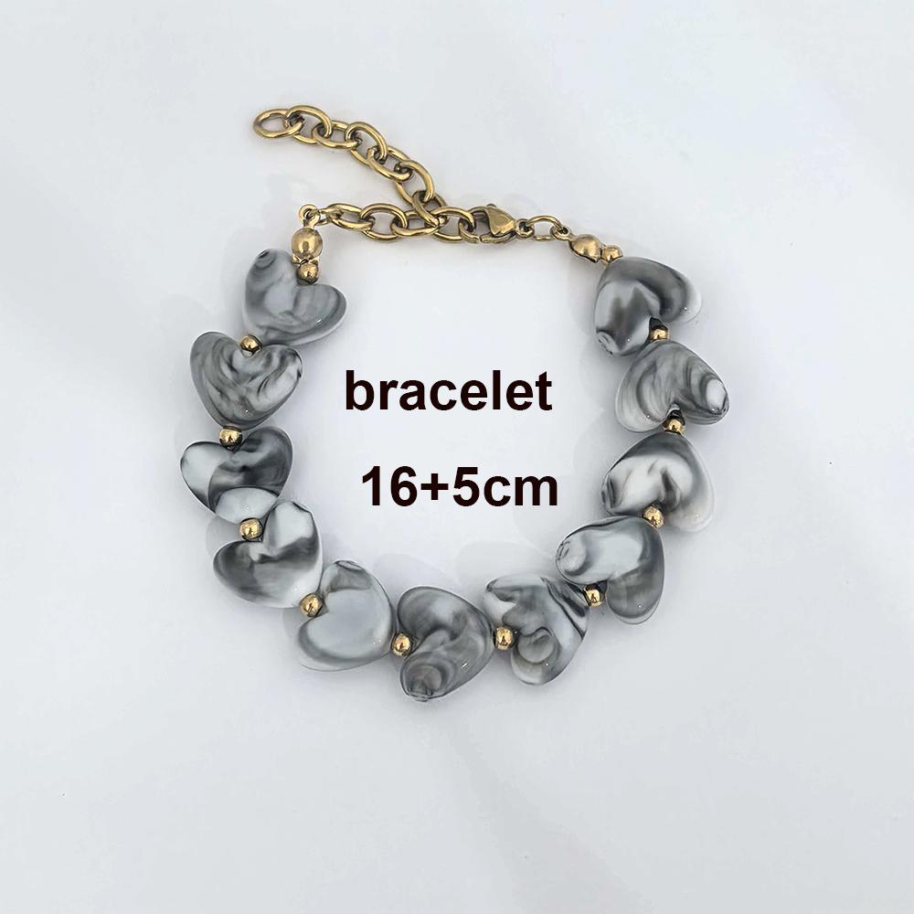 Love Resin Heart Necklace Women Choker Gold Beads Stainless Steel White Red Green Coffee Beige Waterproof Diy Handmade