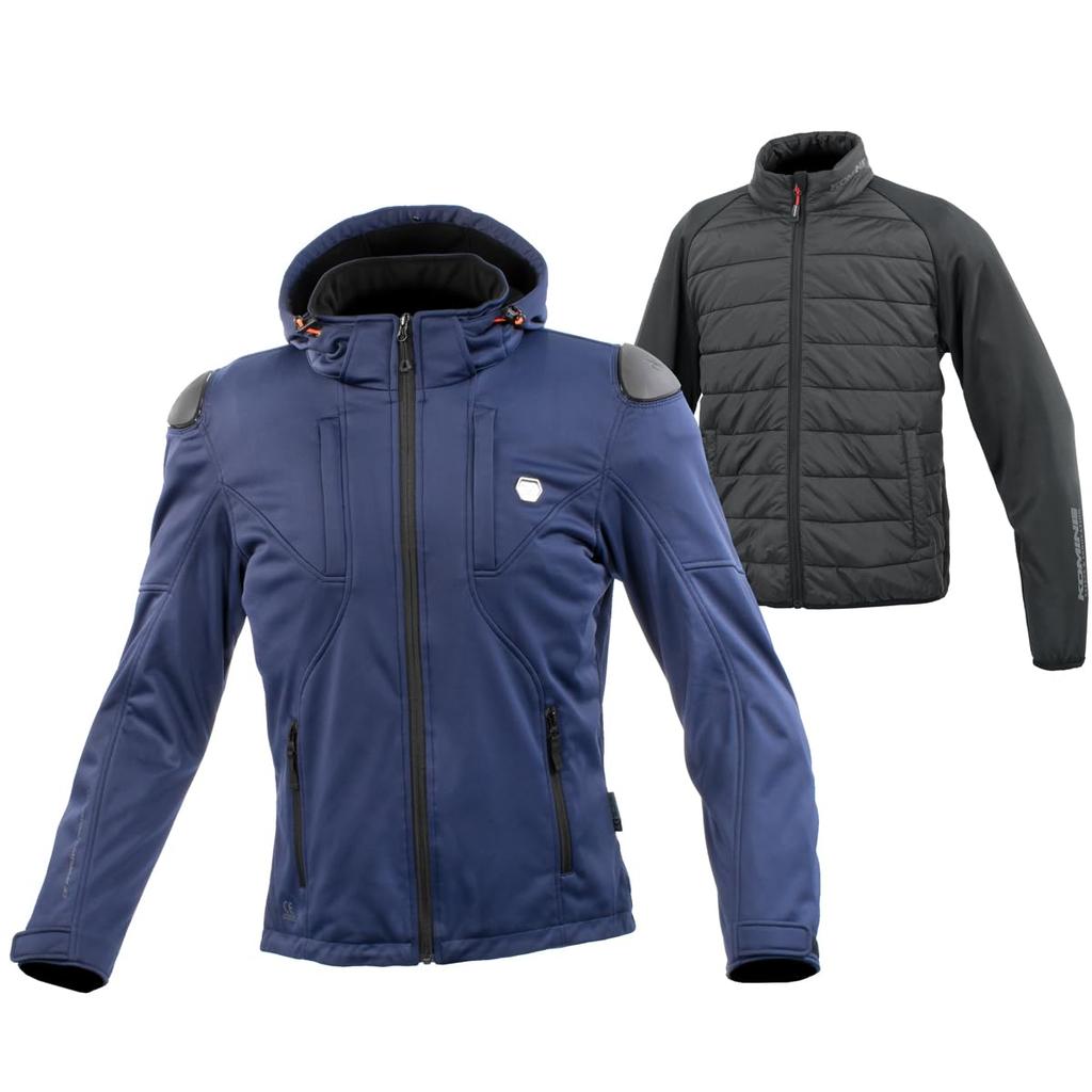 KOMINE High Protection Softshell System Parka Set for XL JK-6235 Motorcycles, Navy, (07-6235)