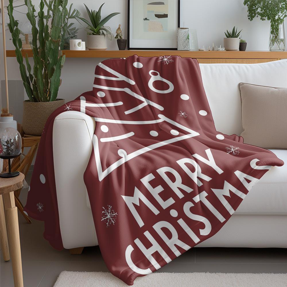 Tuniu Cozy Winter Snowflake Throw Blanket for Sofa Bed Bedroom Warm Fleece Throw Blanket Christmas Gift