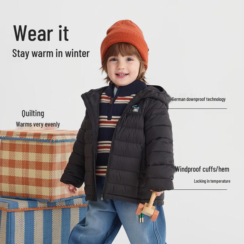 Balabala Kids Casual Hooded Lightweight Down Jacket