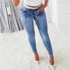 New thin high-waisted hot diamond bow jeans women's elastic slim-fitting pants