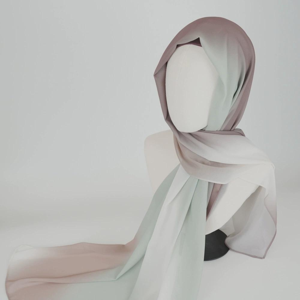 New Gradient Tie-dye Chiffon Hijab Scarf Headscarf Turbans for Women Chiffon Hijabs For Woman Shawls Headband Wrap Head Scarves