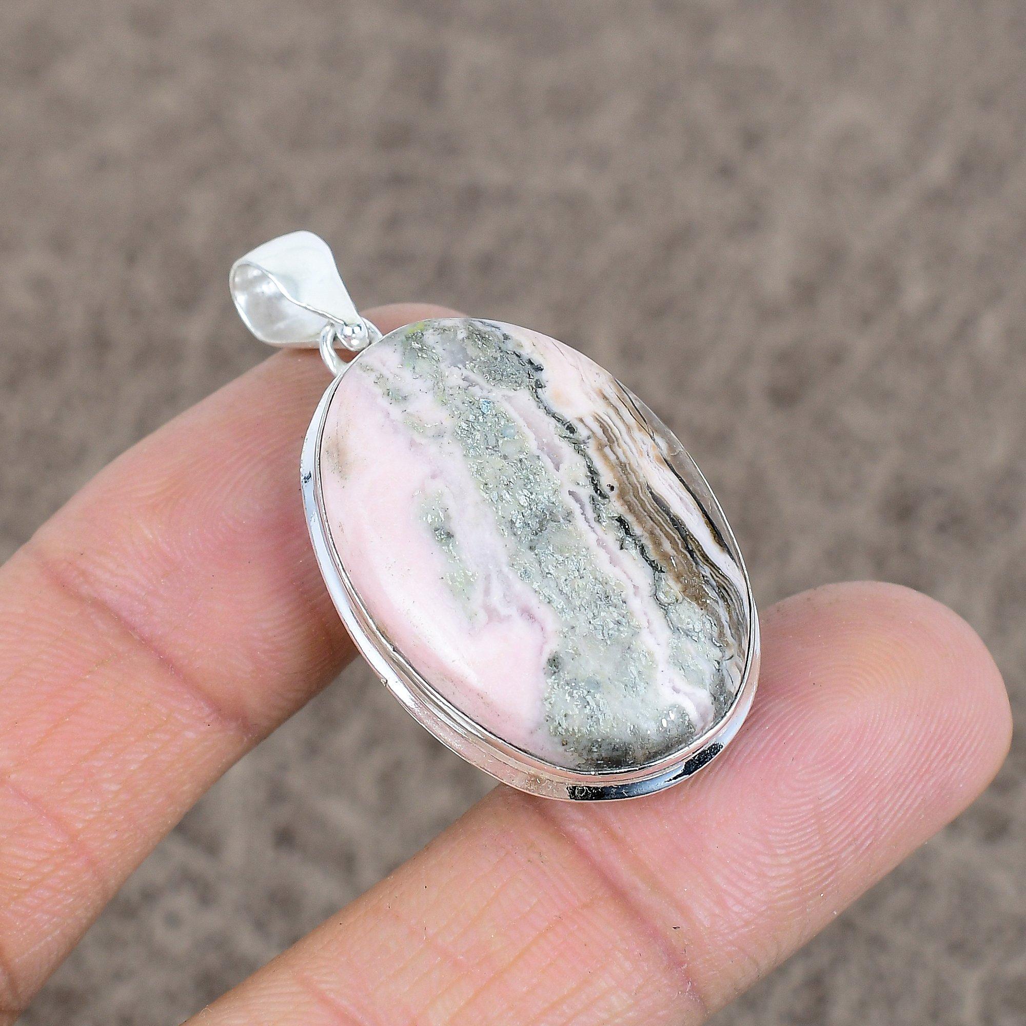 

Rhodochrosite Gemstone Handmade 925 Sterling Silver Jewelry Pendant 1.77 KKG-60