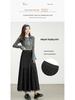 Autumn 2025 Korean-Style Lace Patchwork Pleated Skirt for Women with Elastic Waist