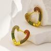 Micro-inlaid Colored Zircon Earrings for Women