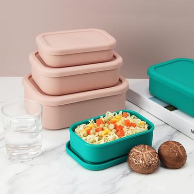 Lunch Box Leak Proof Food Grade Large Capacity Microwave Safe Temperature Resistant Storage Portable Silicone