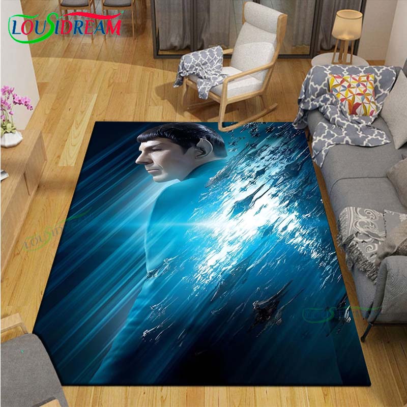Fashion Famous Films S-Star-T-Trek Carpet Living Room Bedroom Bedside Mat Fashion Floor Mat Area Rug Door Mat Bedroom Decoration