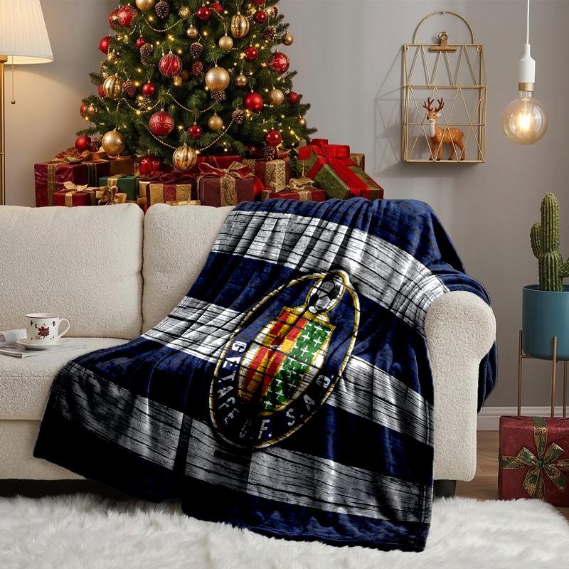 Getafe Crest Design Throws Blanket Flannel Blankets Plush for Couch Bed Gifts for Men Women Travel picnic blanket Christmas fan gifts