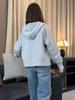 Korean Style Women's Hooded Sweatshirt Jacket - Long Sleeve, Spring 2025 Casual, Age-Defying, Versatile Cardigan
