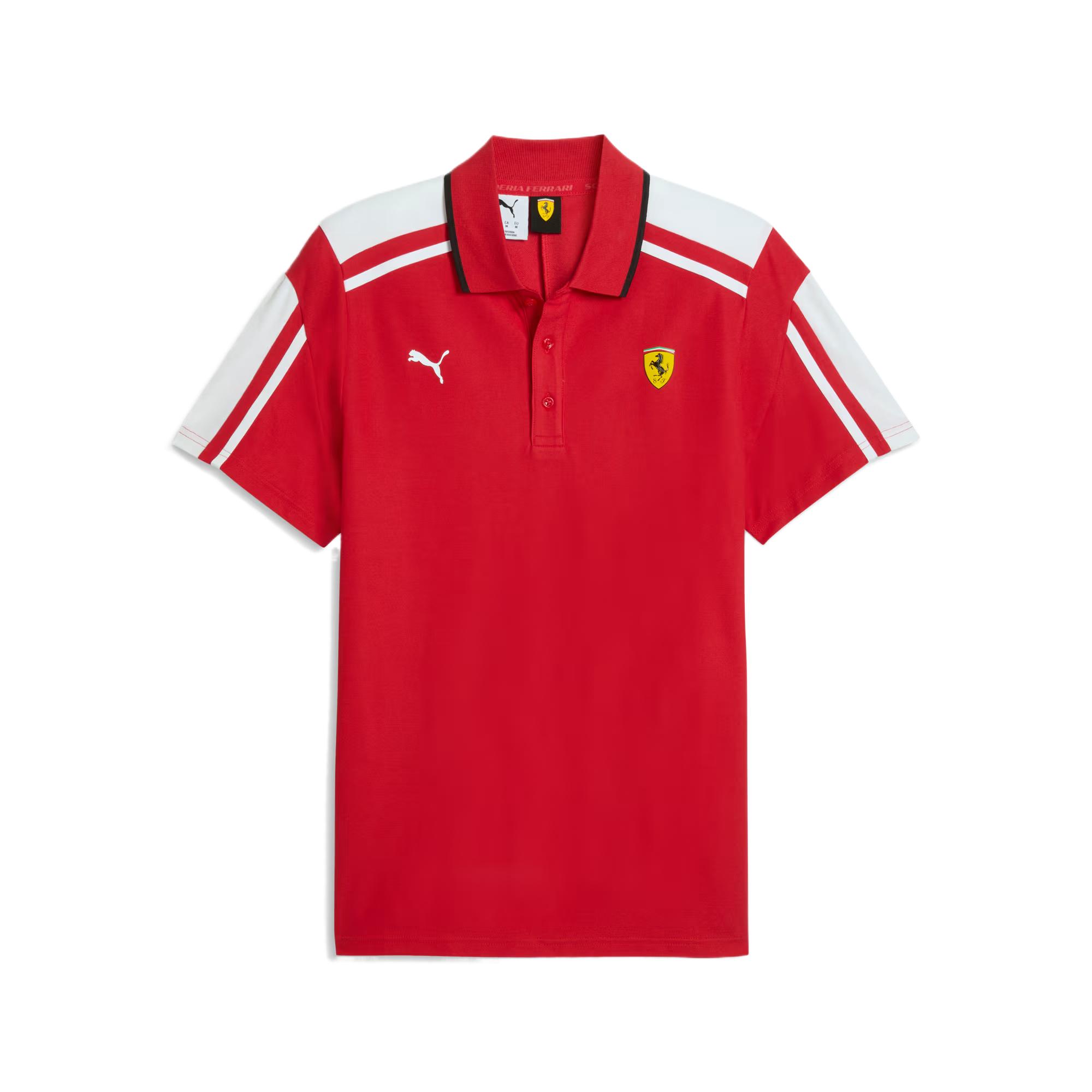 

Puma X Scuderia Ferrari T7 Striped Badge Pullover Polo Shirt Men tops 635831-02 S