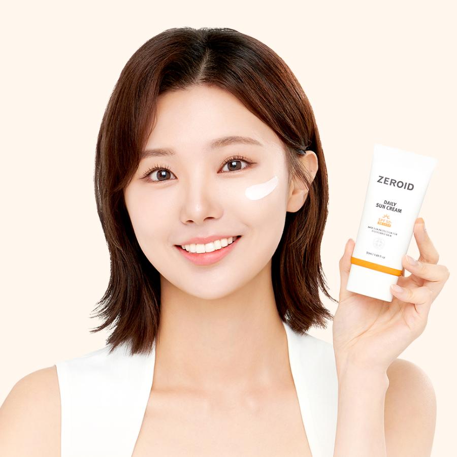ZEROID Tägliche Sonnencreme SPF50+ PA++++, leichter UV-Schutz für empfindliche Haut