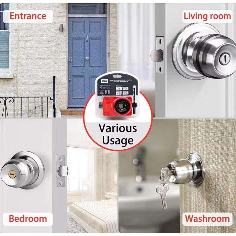 Fixing Tools Door Lock Installation Kit Punching Snap-lock Arms Door Lock Hole Saw Set  Wooden Door
