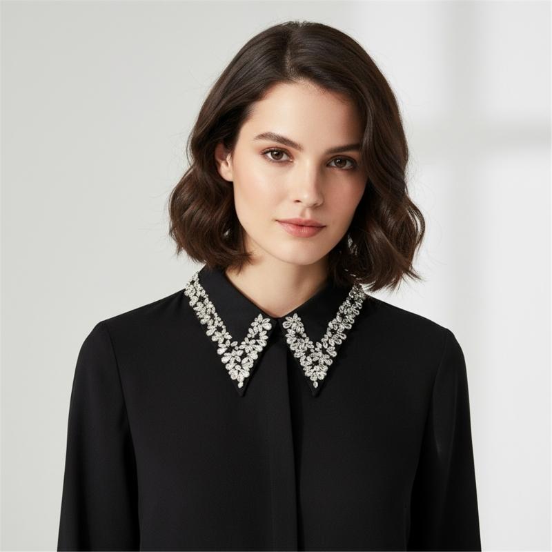 Strass-verzierter bequemer Polyester-Faux-Kragen für Geschäftsveranstaltungen und Abendanlässe