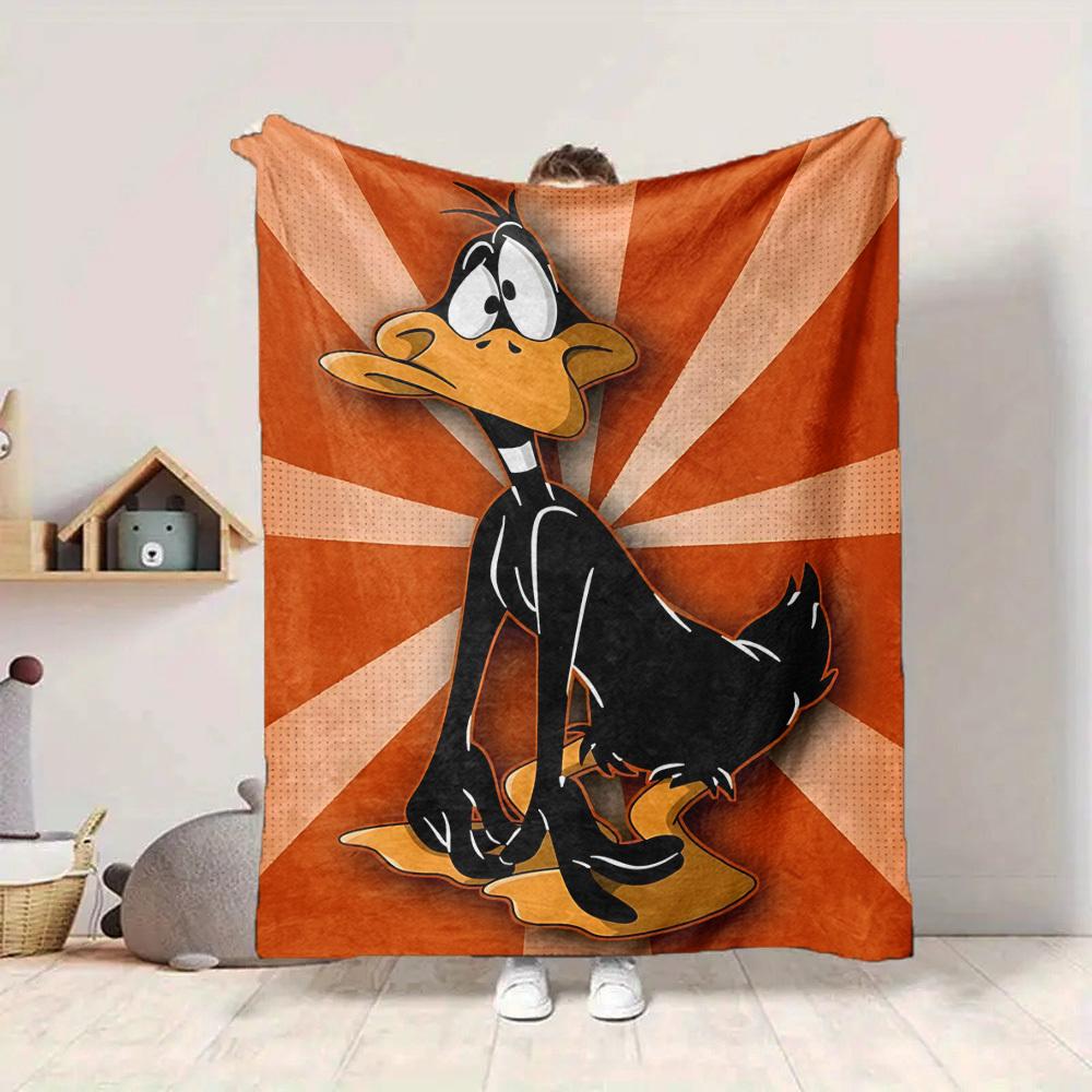 1pc Daffy Duck Blanket Lightweight Flannel Throw For Sofa, Bed, Travel, Camping, Livingroom, Office, Couch, Chair, And Bed