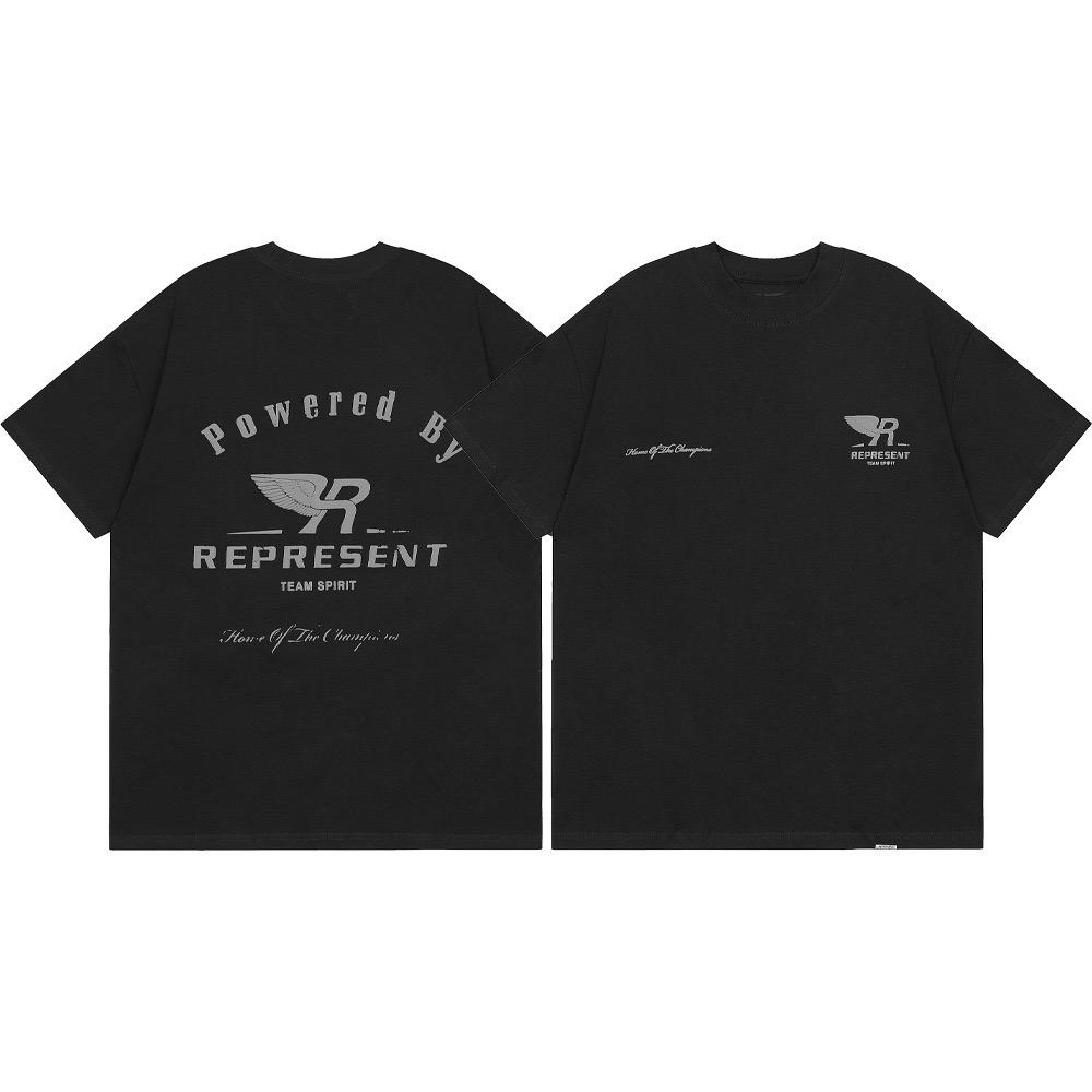 Pure Cotton Letter T-shirt Street  Men And Women  Pattern Printed Casual Tees Y2K Harajuku Gothic Loose Top