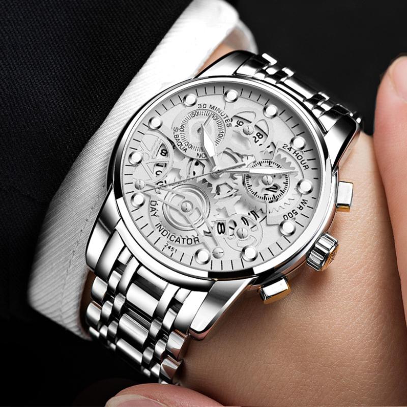 VA VA VOOM Men's Hollow Wrist Watch Student Waterproof Men's Watch Luminous Internet Celebrity Watch