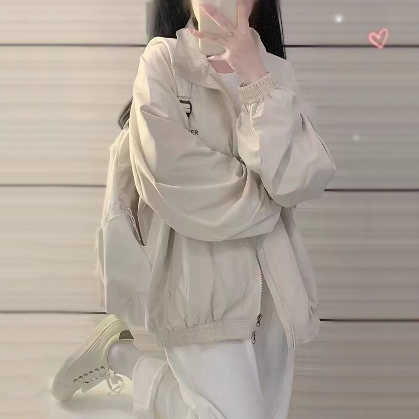 

Women s Korean-Style Relaxed Trench Coat - Spring/Autumn Casual Lightweight Jacket X-Large