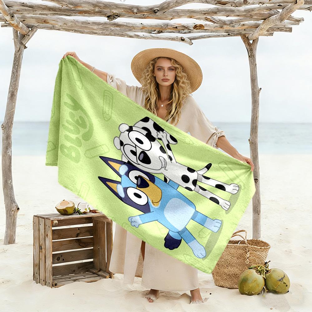 Bluey Friends Adventure Beach Towel High Absorbency & Quick-Dry Comfortable Lightweight