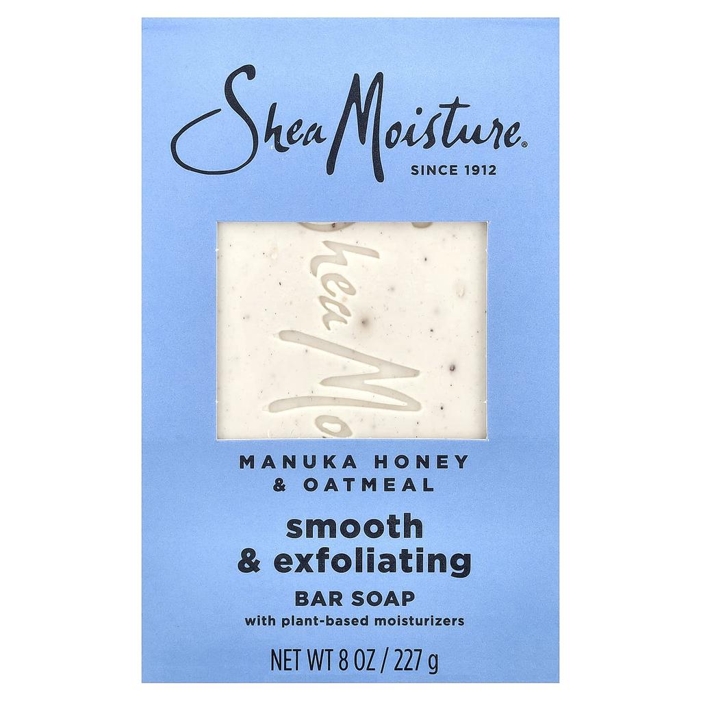 SheaMoisture, Smooth & Exfoliating Bar Soap, Manuka Honey and Oatmeal, 8 oz (227 g)
