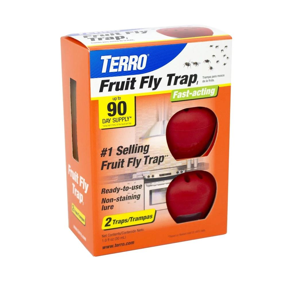 2 Pack Apple Shaped Fruit Fly Trap Non Toxic Indoor Use Effective Lure Eliminate Fruit Flies Kitchen Safe Easy Setup
