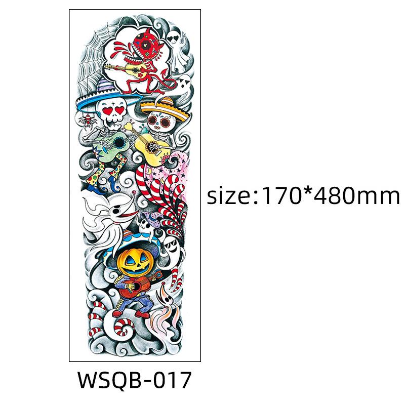 Halloween Tattoo Stickers, Big Picture Full Arm, Funny Horror Scars Bat Tombstone Tattoo