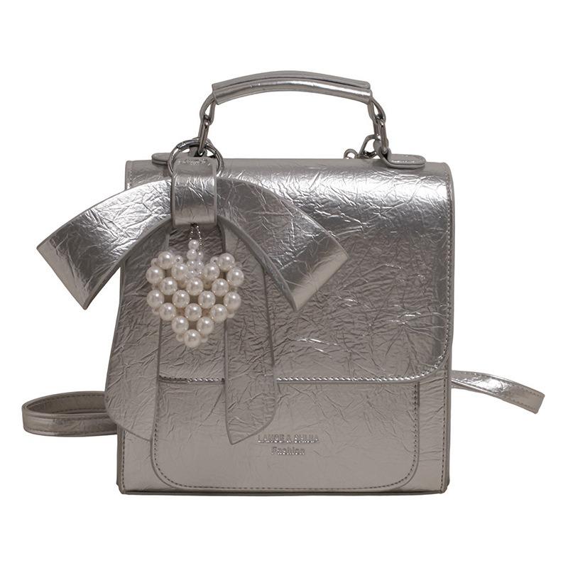 College students versatile bow niche backpack bag women's summer new fashion messenger small square bag